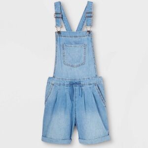 Girls Large(10/12) Shortalls Blue Jean Lightweight Medium Wash Jeans, Cat & Jack